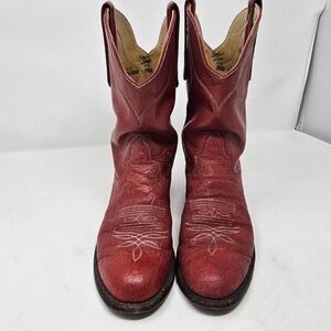 Tony Lama Red Leather Boots Western
